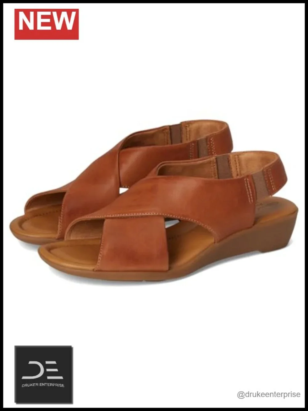 Comfortiva Women's Emilee Midheel Wedge Slingback Sandal Leather Open Toe